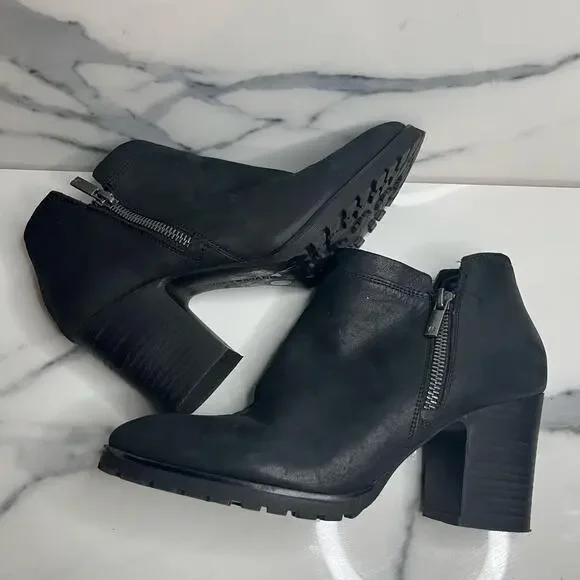 Lucky Brand | Women's Black Suede Lug Sole Side Zip Platform Noryn Boots Sz 7.5 - Picture 6 of 7